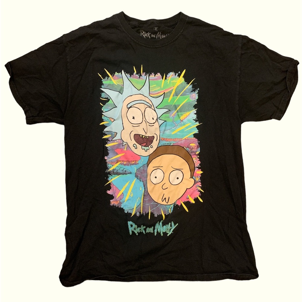 Rick and morty graphic print tee shirt
